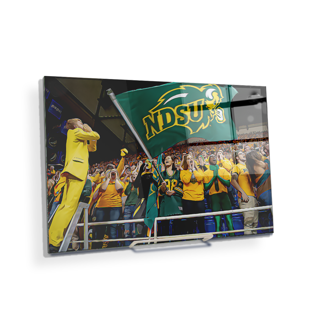 North Dakota State Bisons - NDSU Cheer Oil Paint - College Wall Art #Canvas