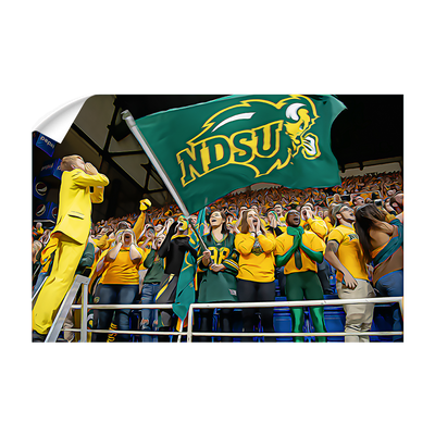 North Dakota State Bisons - NDSU Cheer Oil Paint - College Wall Art #Wall Decal