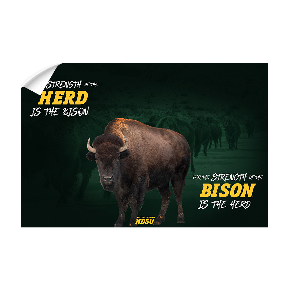 North Dakota State Bison - For the Strength of the Herd - College Wall Art #Canvas