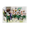 North Dakota State Bisons - NDSU Running onto the Field Water Color - College Wall Art #Wall Decal