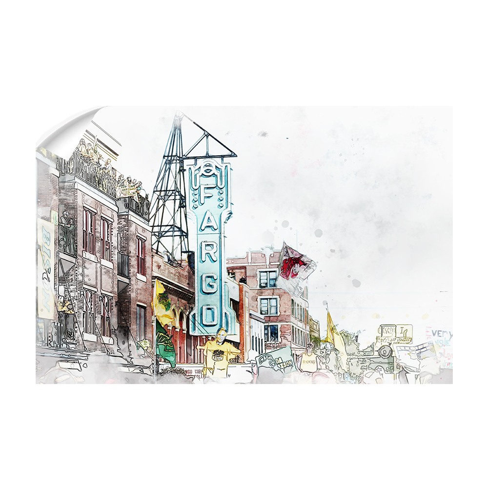 North Dakota State Bison - Game Day Watercolor