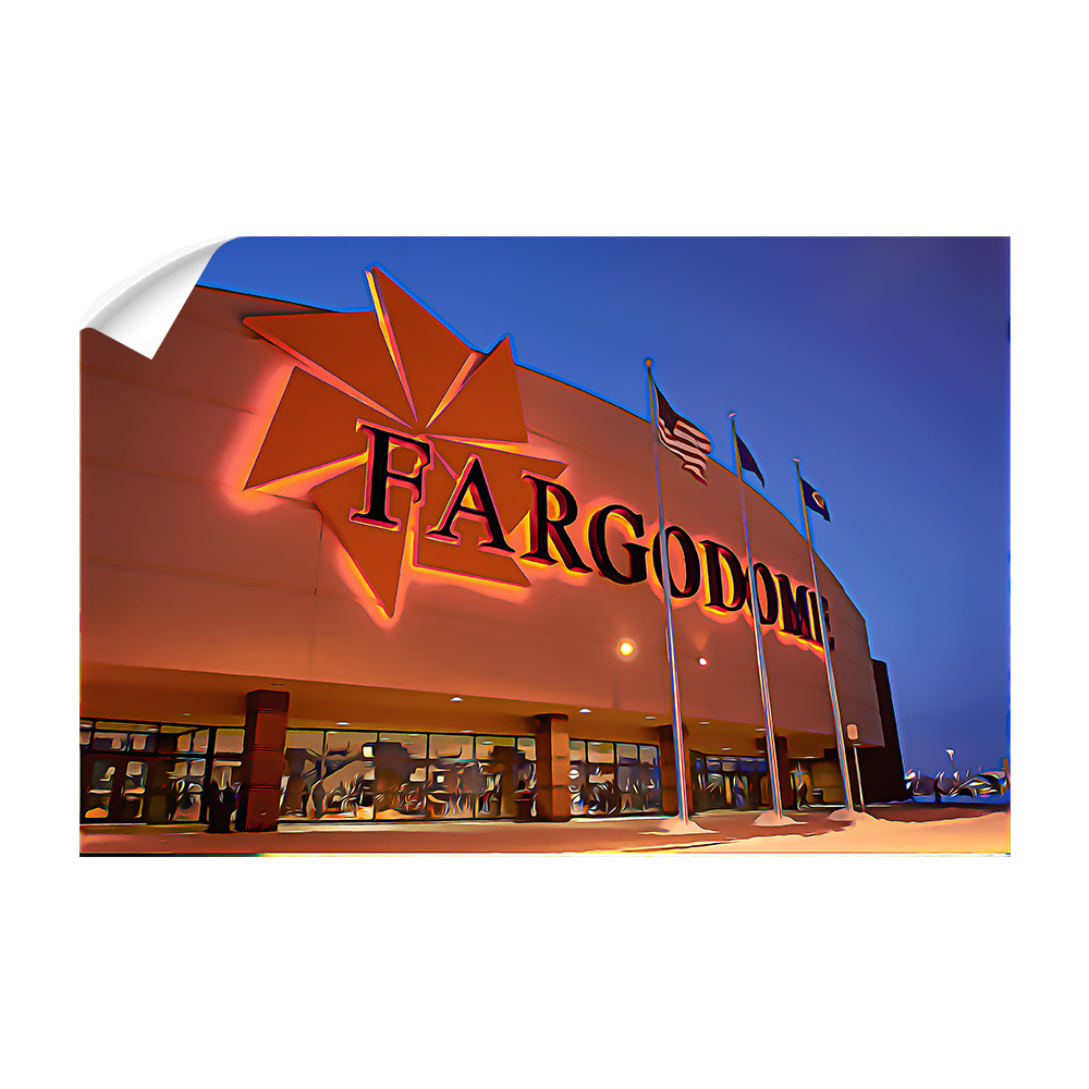 North Dakota State Bisons - Fargo Dome Oil Painting - College Wall Art #Canvas