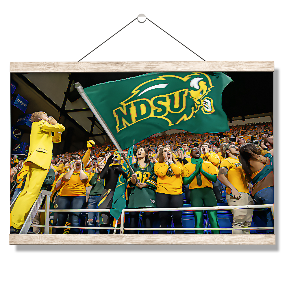 North Dakota State Bisons - NDSU Cheer Oil Paint - College Wall Art #Canvas