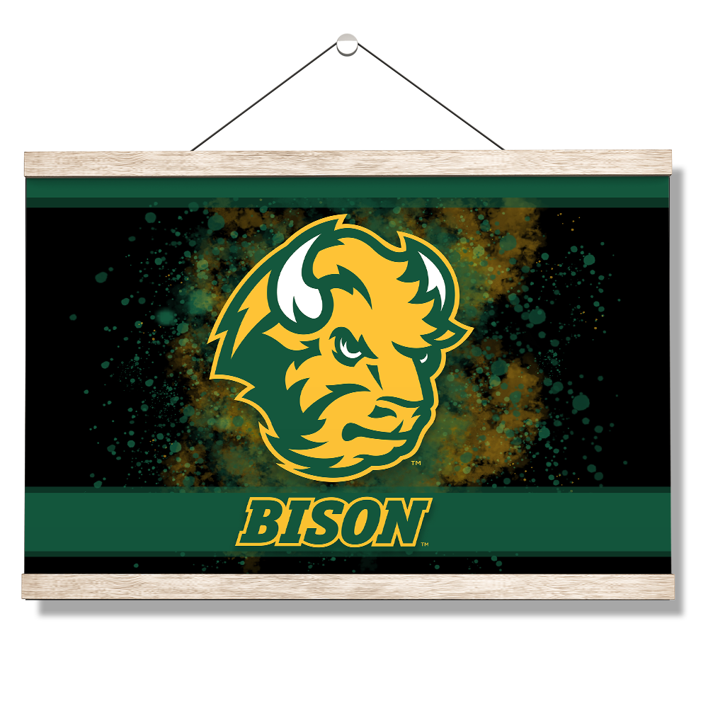 North Dakota State Bisons - Bison Art Deco - College Wall Art #Canvas