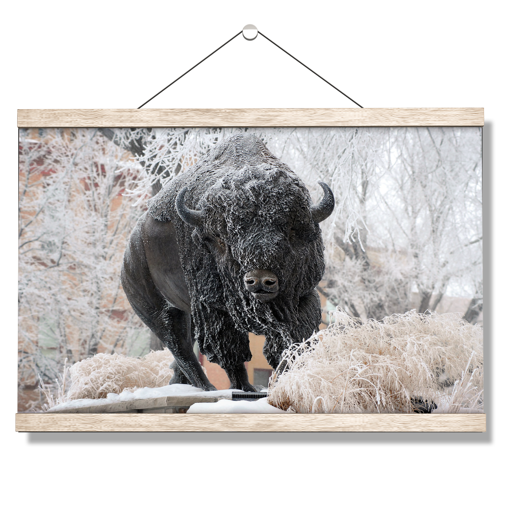 North Dakota State Bisons - Bison Snow - College Wall Art #Canvas