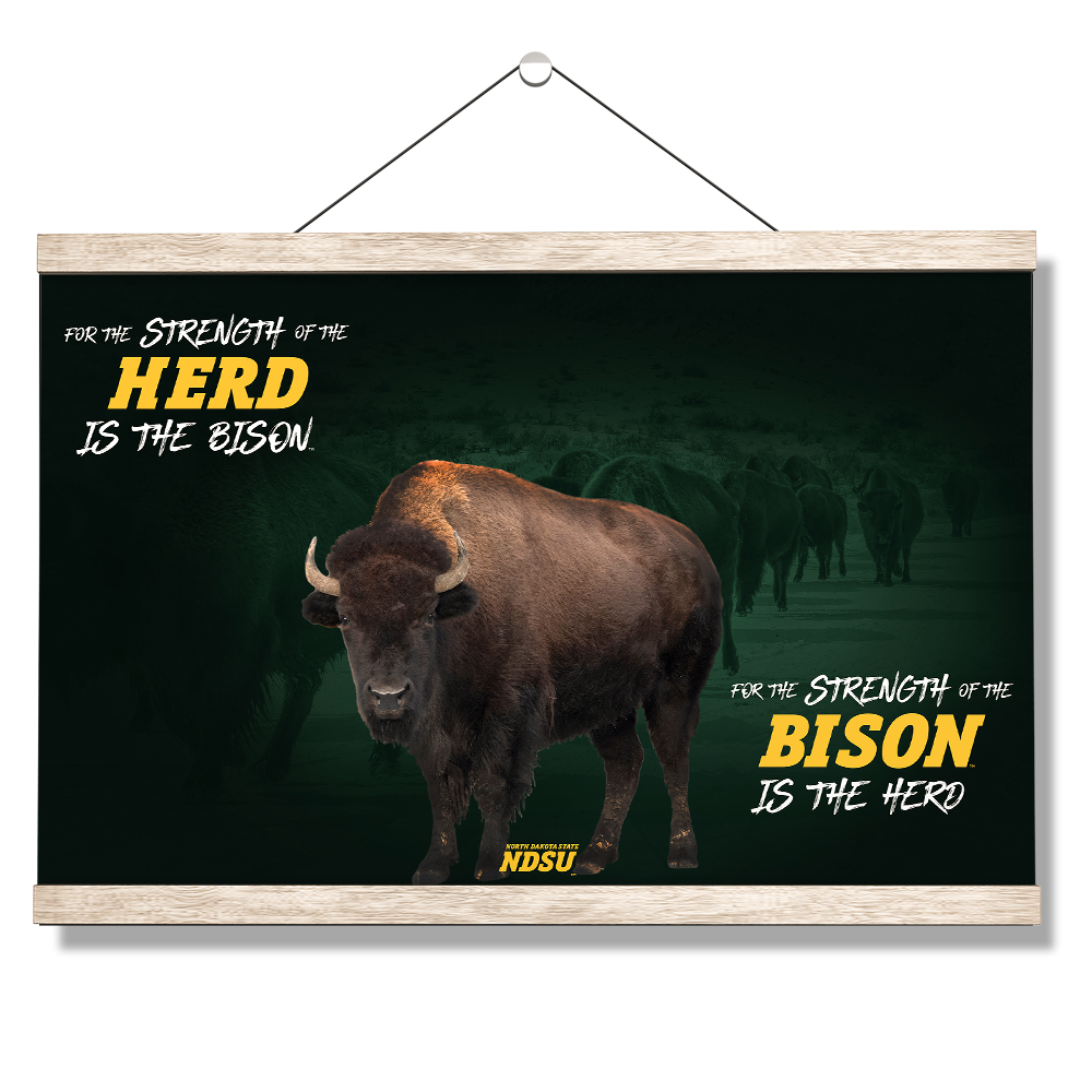 North Dakota State Bison - For the Strength of the Herd - College Wall Art #Canvas