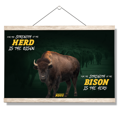 North Dakota State Bison - For the Strength of the Herd - College Wall Art #Hanging Canvas