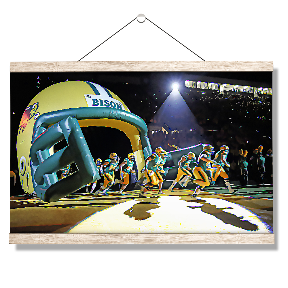 North Dakota State Bisons - Enter Bison Oil Painting - College Wall Art #Canvas