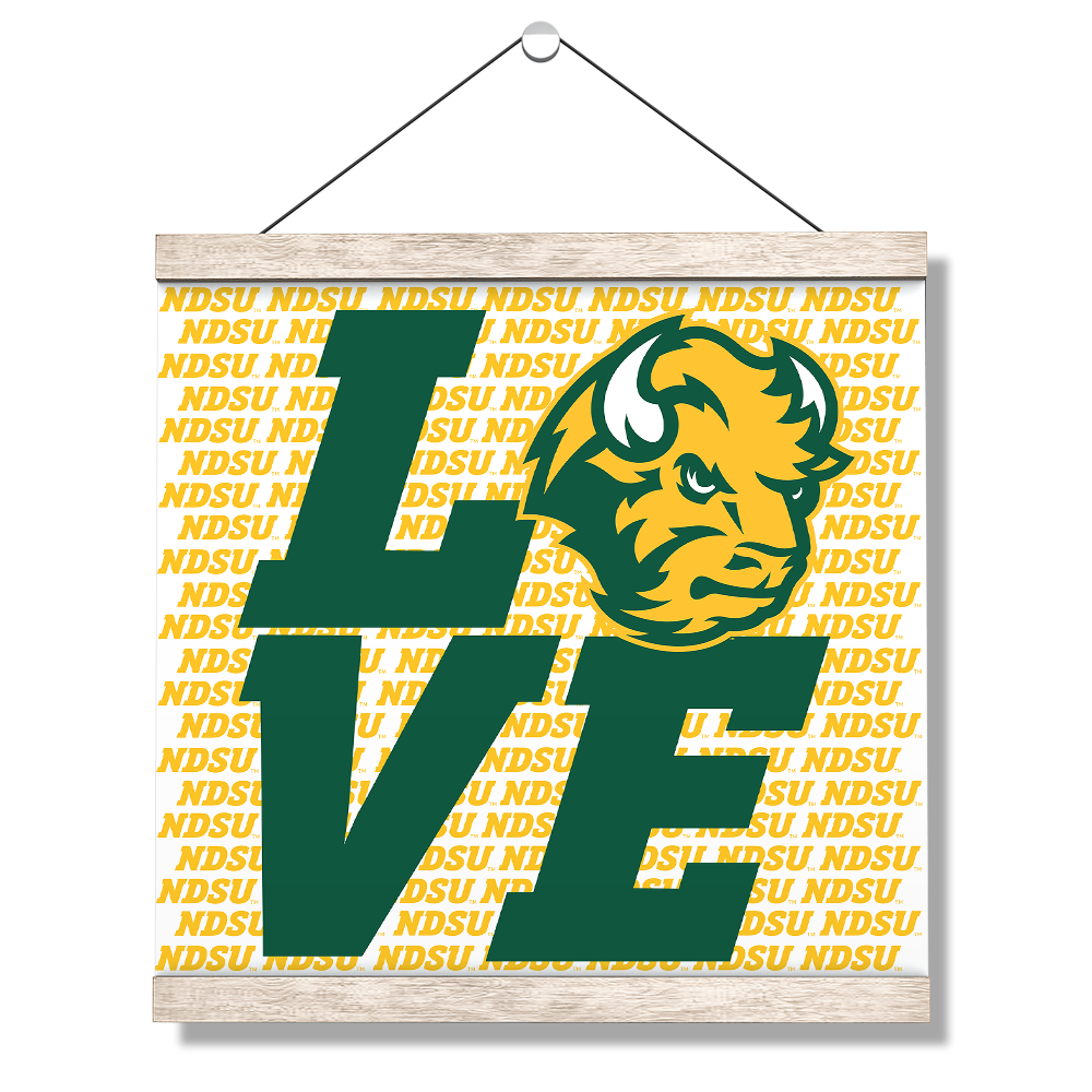 North Dakota State Bison - Love NDSU - College Wall Art #Canvas