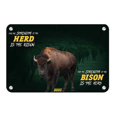 North Dakota State Bison - For the Strength of the Herd - College Wall Art #Metal