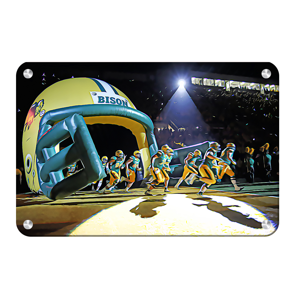 North Dakota State Bisons - Enter Bison Oil Painting - College Wall Art #Canvas