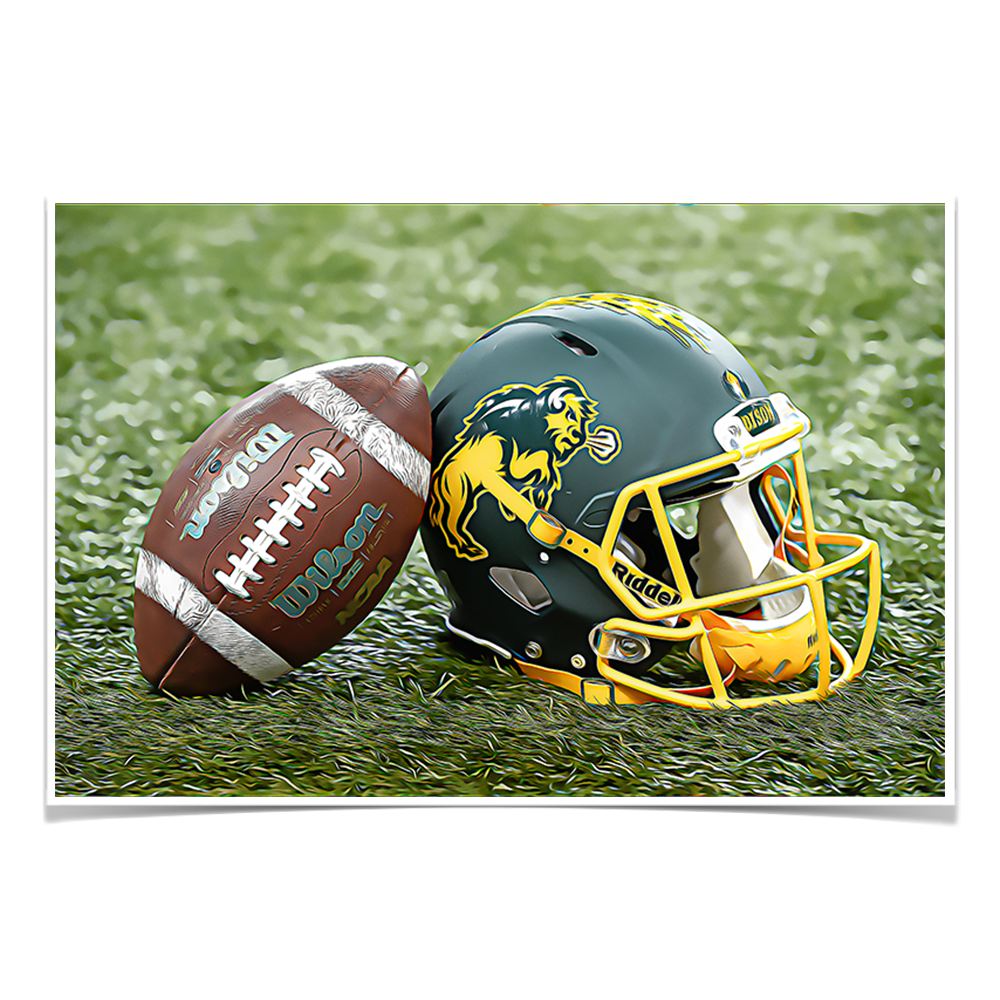 North Dakota State Bisons - Harvest Helmet - College Wall Art #Canvas