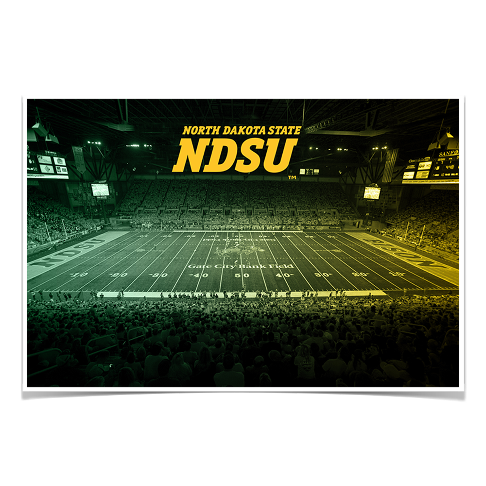 North Dakota State Bisons - Gate City Bank Field Duo Tone - College Wall Art #Canvas