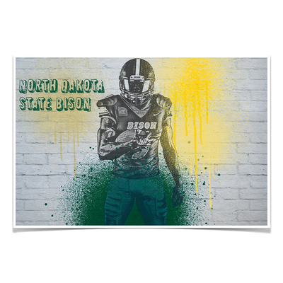 North Dakota State Bison - NDSU Graffiti - College Wall Art #Poster
