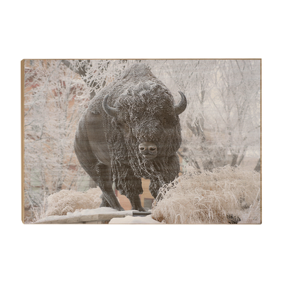 North Dakota State Bisons - Bison Snow - College Wall Art #Wood