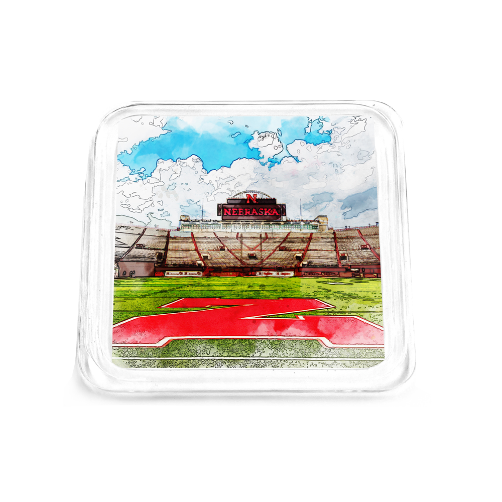 Nebraska Cornhuskers - Nebraska From the 50 Watercolor Drink Coaster
