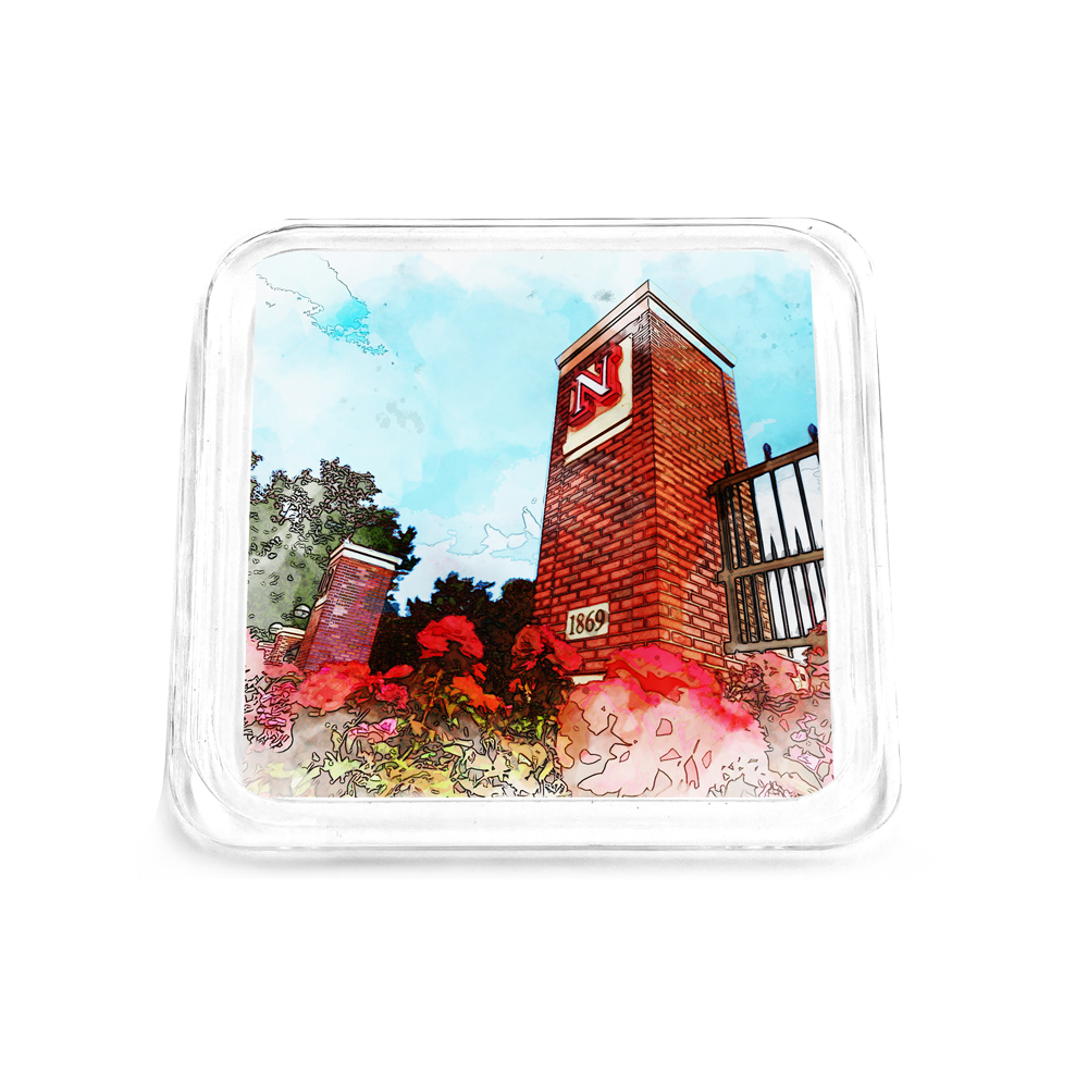 Nebraska Cornhuskers - Nebraska Gateway Watercolor Drink Coaster