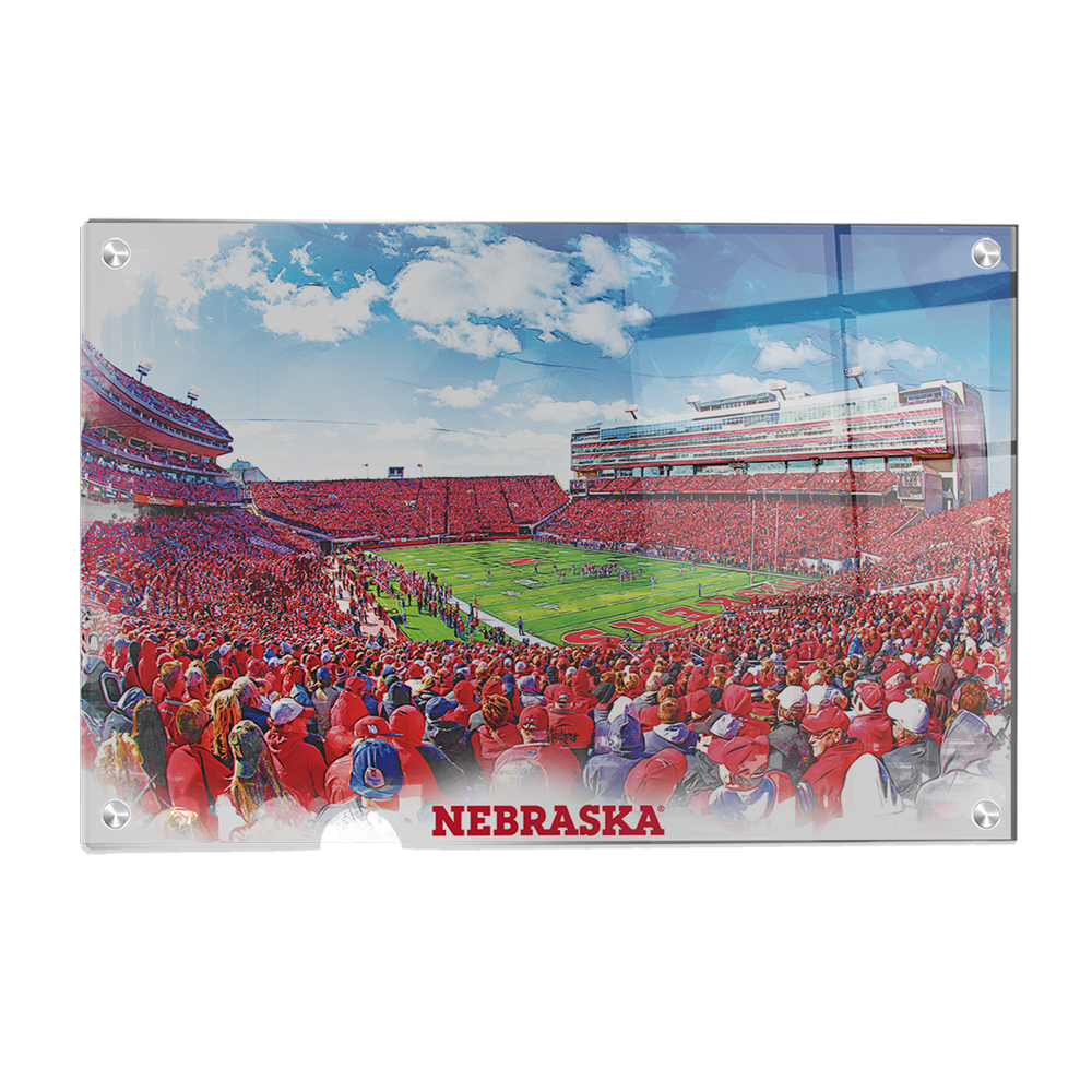 Nebraska Cornhuskers - Nebraska Paint - College Wall Art #Canvas