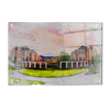 Nebraska Cornhuskers - Kaufman Education Residential Center Watercolor - College Wall Art #Acrylic