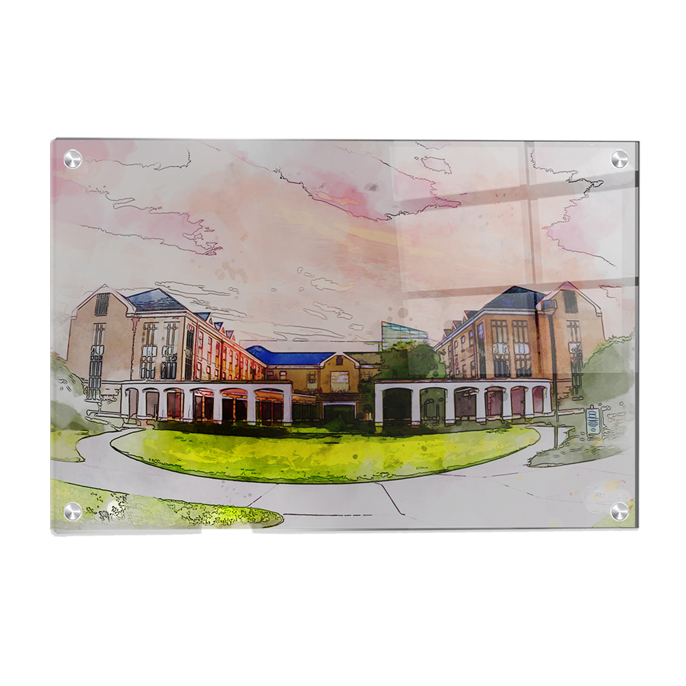 Nebraska Cornhuskers - Kaufman Education Residential Center Watercolor - College Wall Art #Canvas