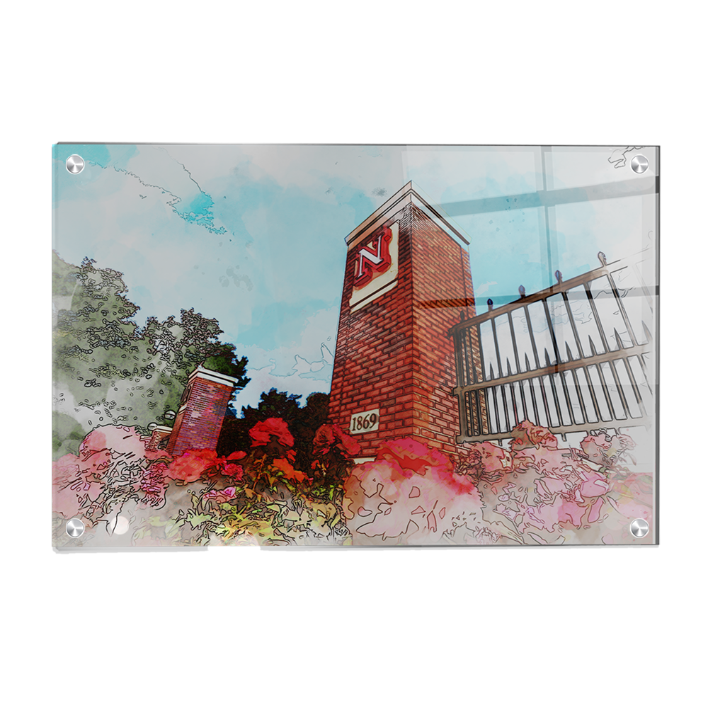 Nebraska Cornhuskers - Nebraska Gateway Watercolor - College Wall Art #Canvas