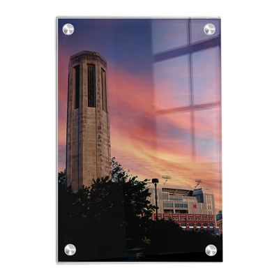 Nebraska Cornhuskers - Sunset, Mueller Tower and Memorial - College Wall Art #Acrylic
