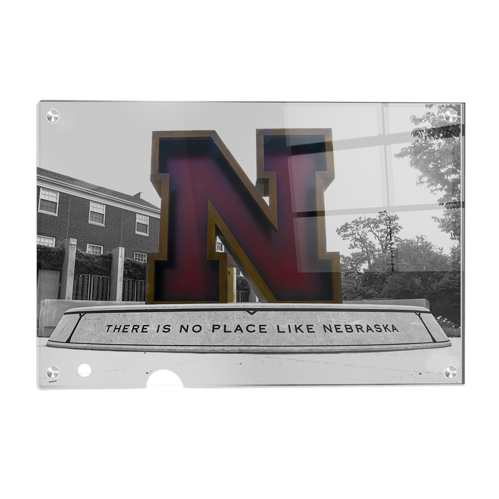 Nebraska Cornhuskers - There is no place like Nebraska Duotone - College Wall Art #Canvas
