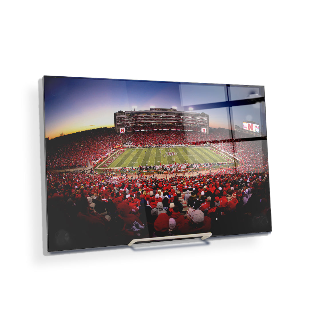 Nebraska - Birds Eye View of Memorial - College Wall Art #Canvas