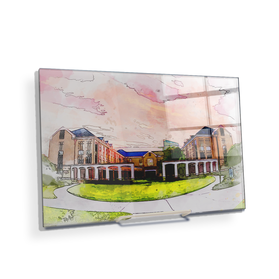 Nebraska Cornhuskers - Kaufman Education Residential Center Watercolor - College Wall Art #Canvas