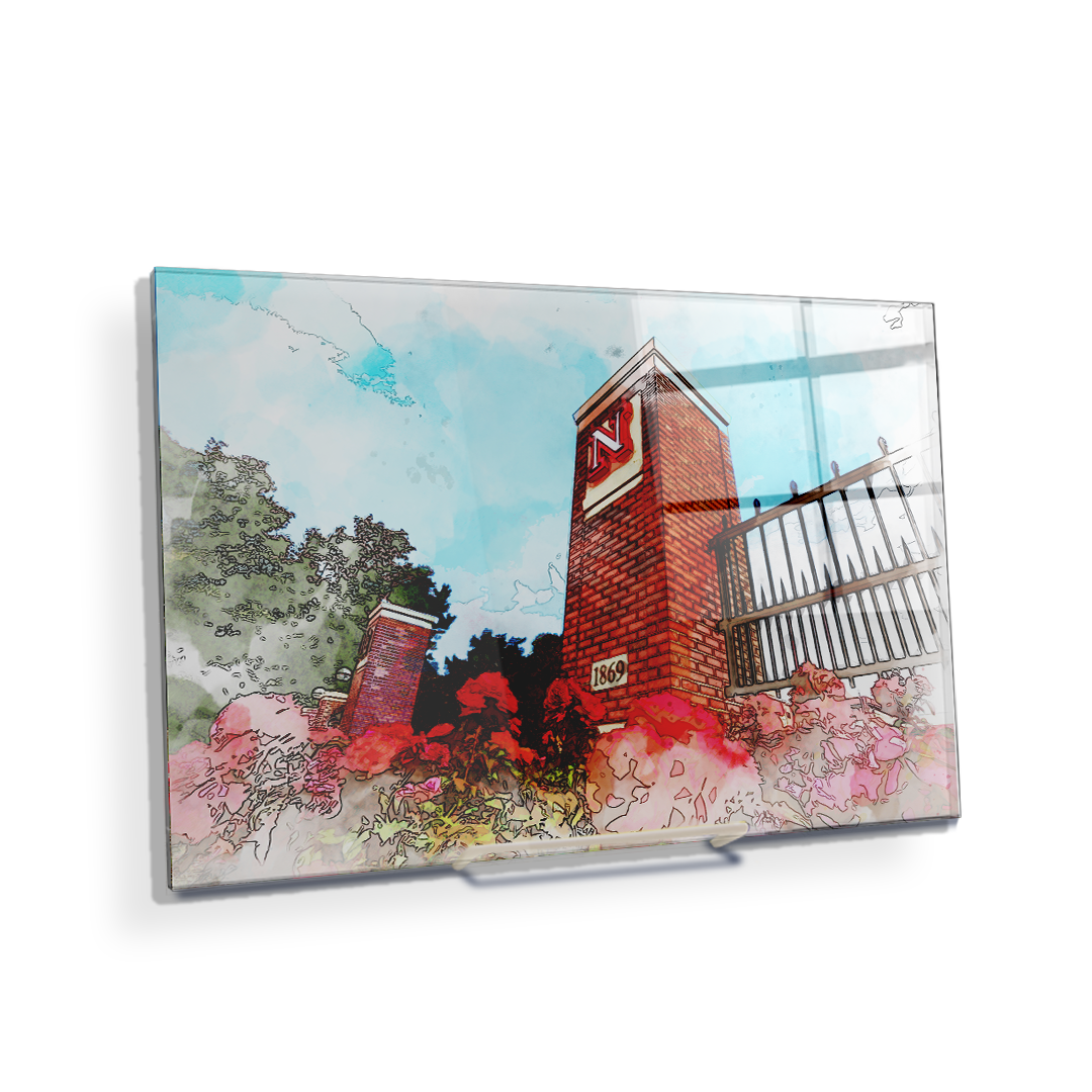 Nebraska Cornhuskers - Nebraska Gateway Watercolor - College Wall Art #Canvas