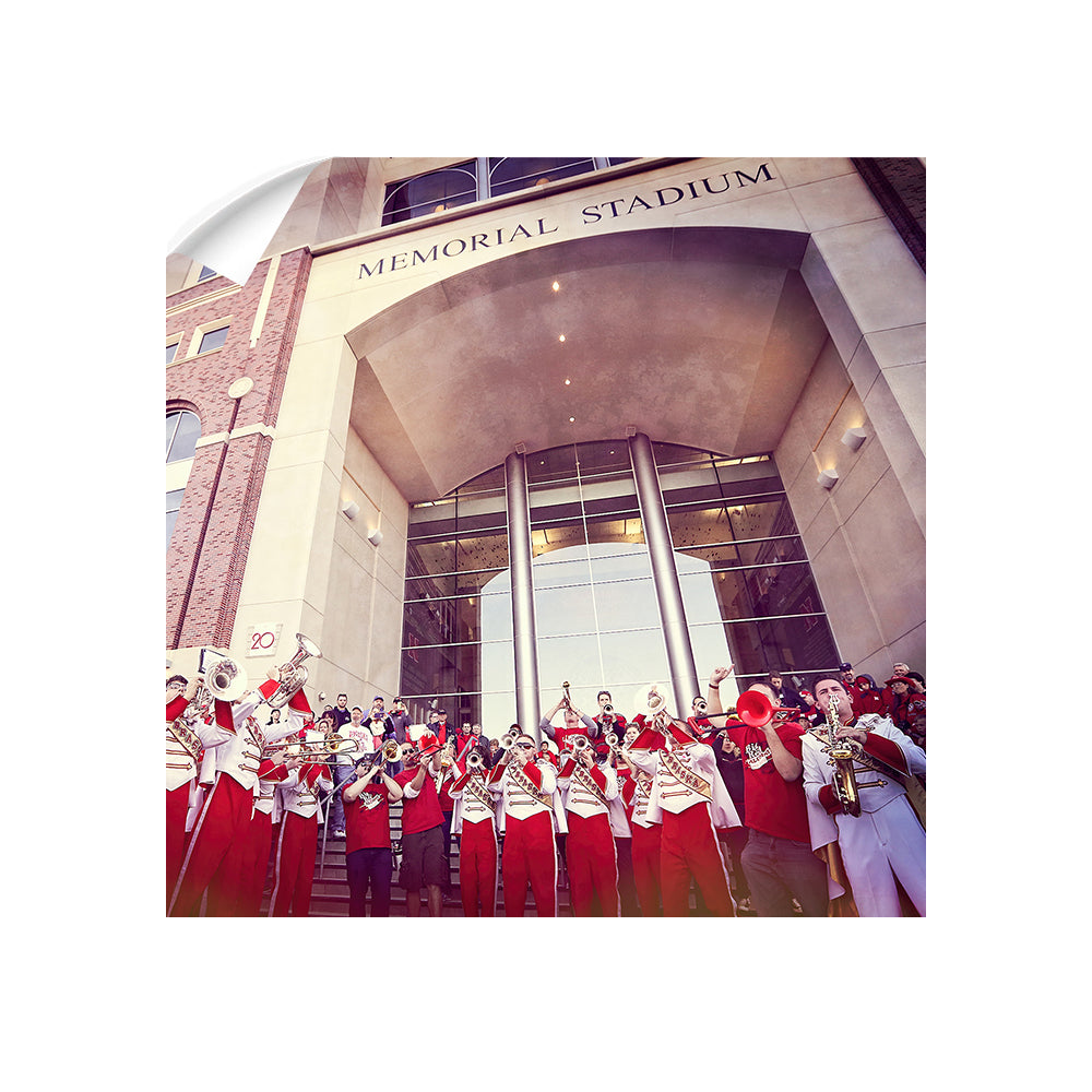 Nebraska - Cornhusker Band on the steps of Memorial - College Wall Art #Canvas