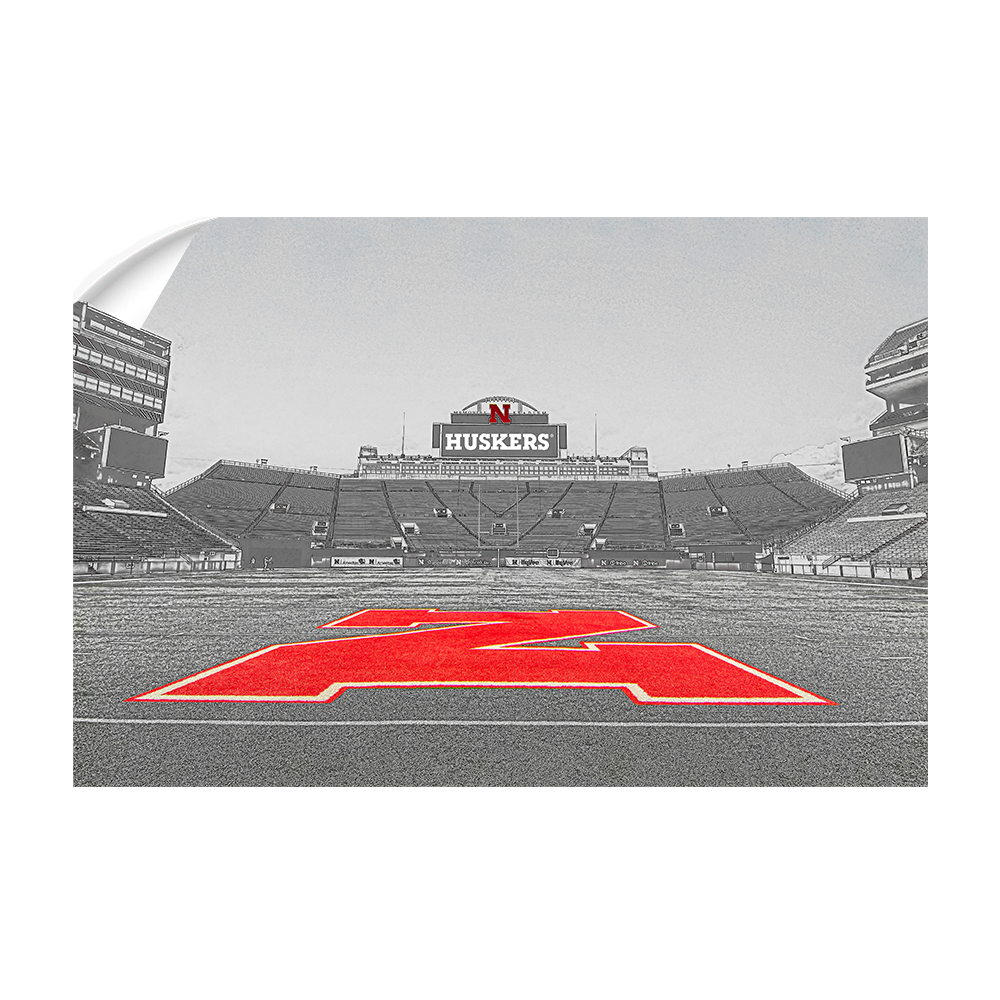 Nebraska Cornhuskers - Sketch from the 50 - College Wall Art #Canvas