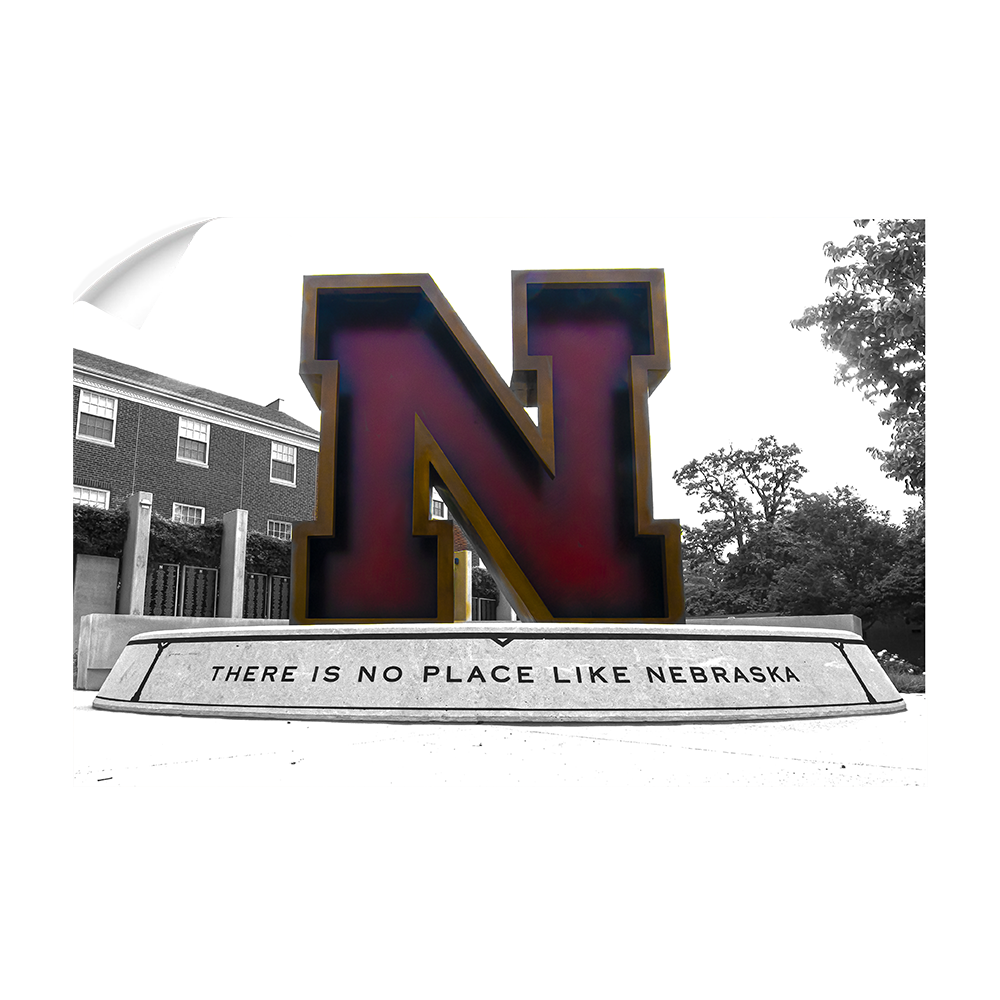 Nebraska Cornhuskers - There is no place like Nebraska Duotone - College Wall Art #Canvas