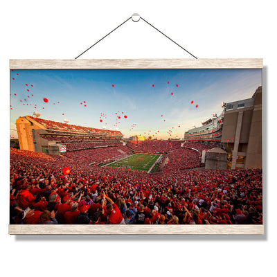 Nebraska - Red Balloons - College Wall Art #HangingCanvas