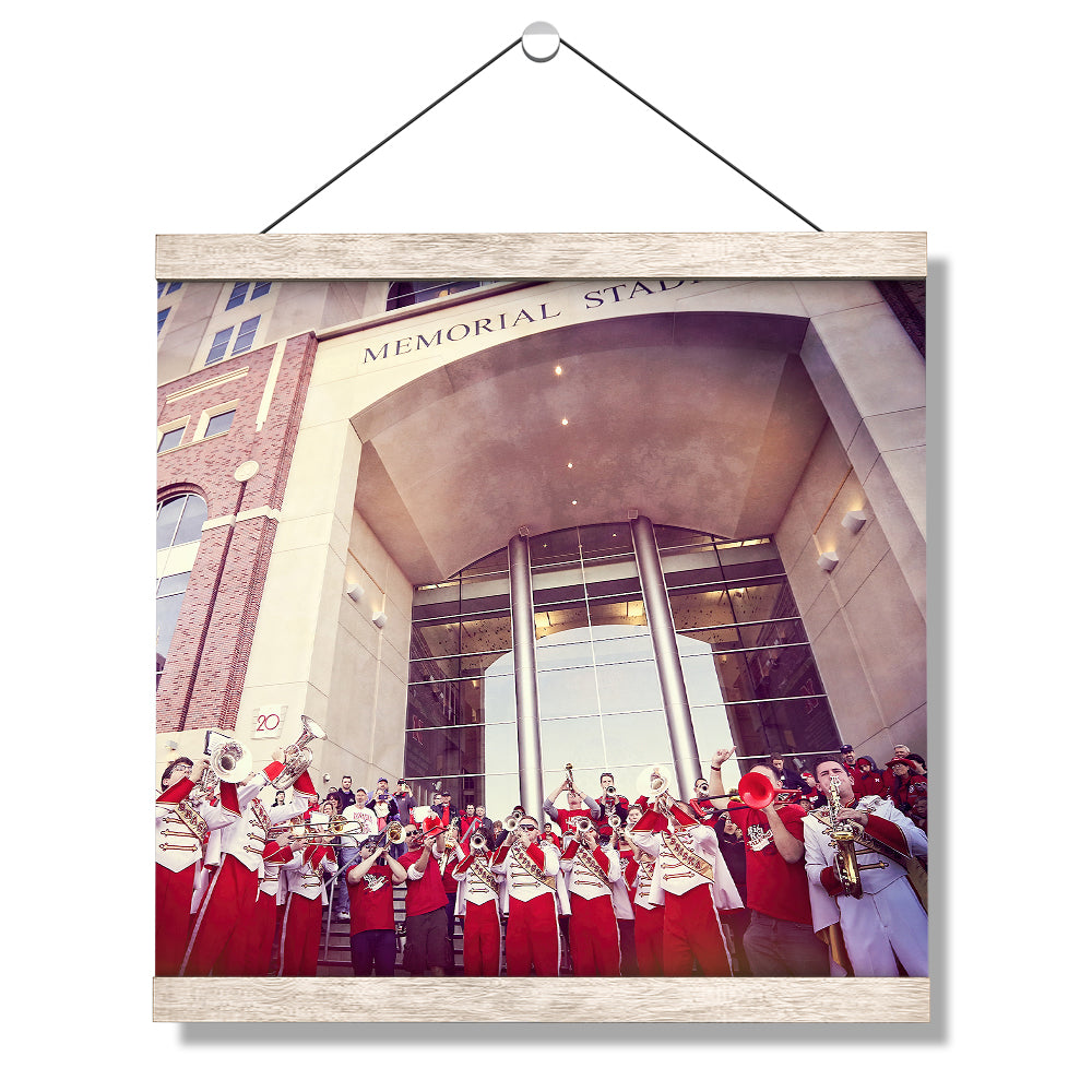 Nebraska - Cornhusker Band on the steps of Memorial - College Wall Art #Canvas
