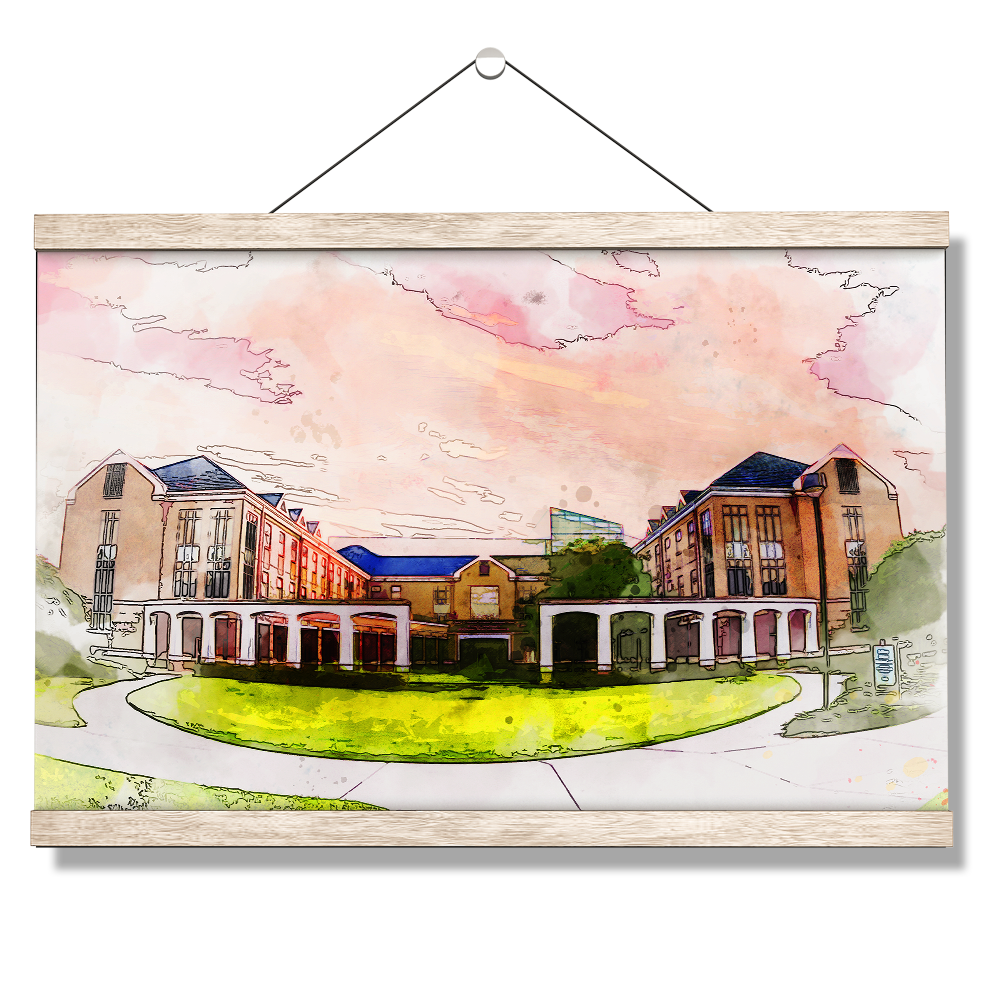 Nebraska Cornhuskers - Kaufman Education Residential Center Watercolor - College Wall Art #Canvas