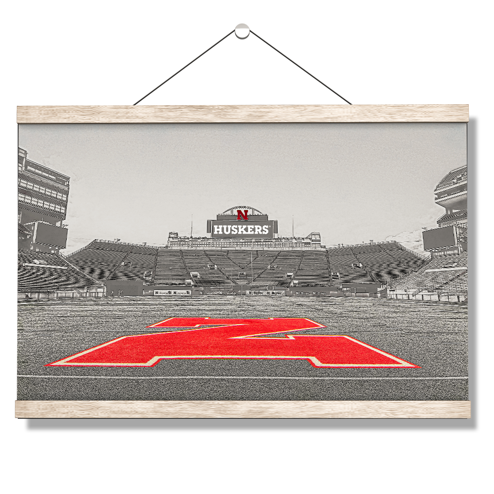 Nebraska Cornhuskers - Sketch from the 50 - College Wall Art #Canvas
