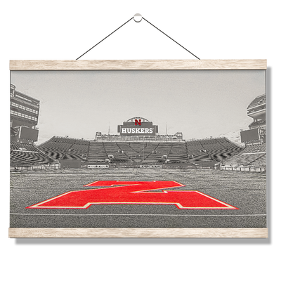 Nebraska Cornhuskers - Sketch from the 50 - College Wall Art #Hanging Canvas