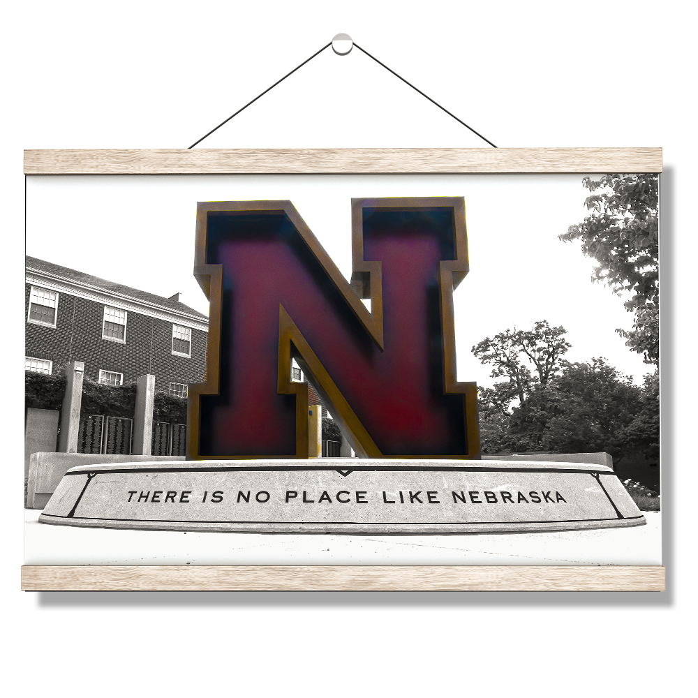 Nebraska Cornhuskers - There is no place like Nebraska Duotone - College Wall Art #Canvas