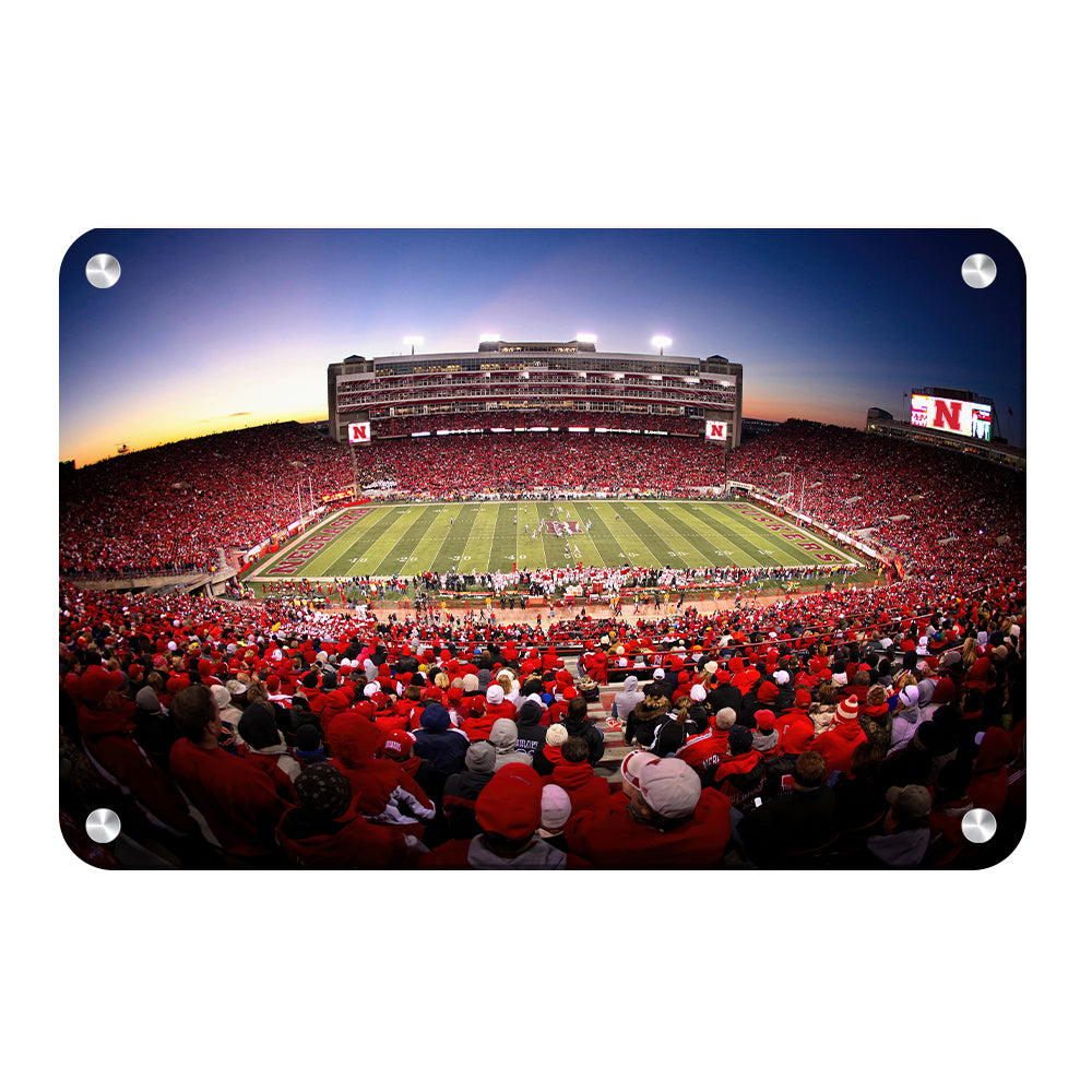 Nebraska - Birds Eye View of Memorial - College Wall Art #Canvas