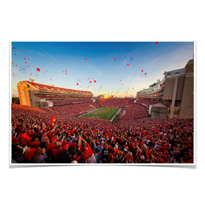 Nebraska - Red Balloons - College Wall Art #Poster