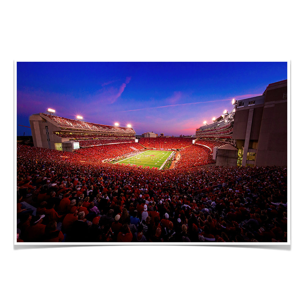 Nebraska - Memorial Sunset - College Wall Art #Canvas