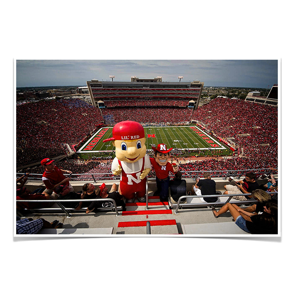 Nebraska - Lil' Red and Herbie - College Wall Art #Canvas