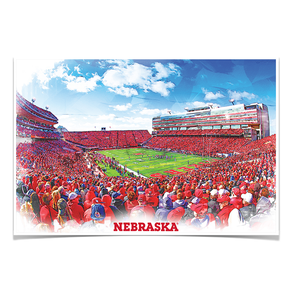 Nebraska Cornhuskers - Nebraska Paint - College Wall Art #Canvas