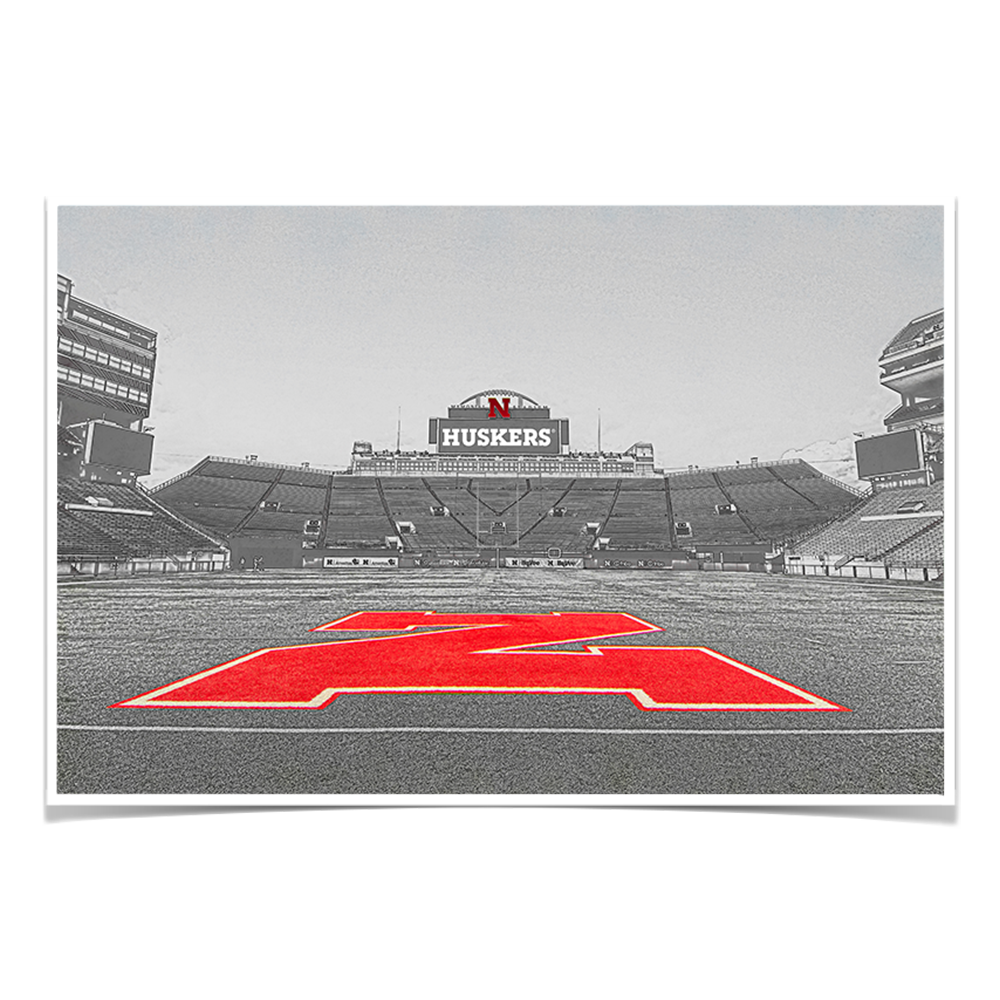 Nebraska Cornhuskers - Sketch from the 50 - College Wall Art #Canvas