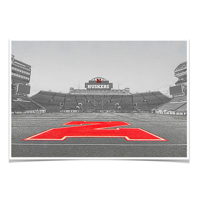Nebraska Cornhuskers - Sketch from the 50 - College Wall Art #Poster