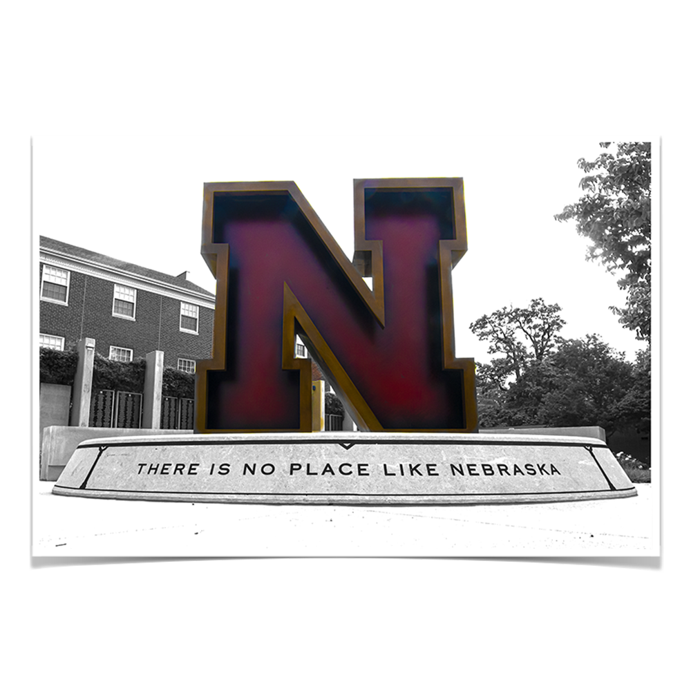 Nebraska Cornhuskers - There is no place like Nebraska Duotone - College Wall Art #Canvas