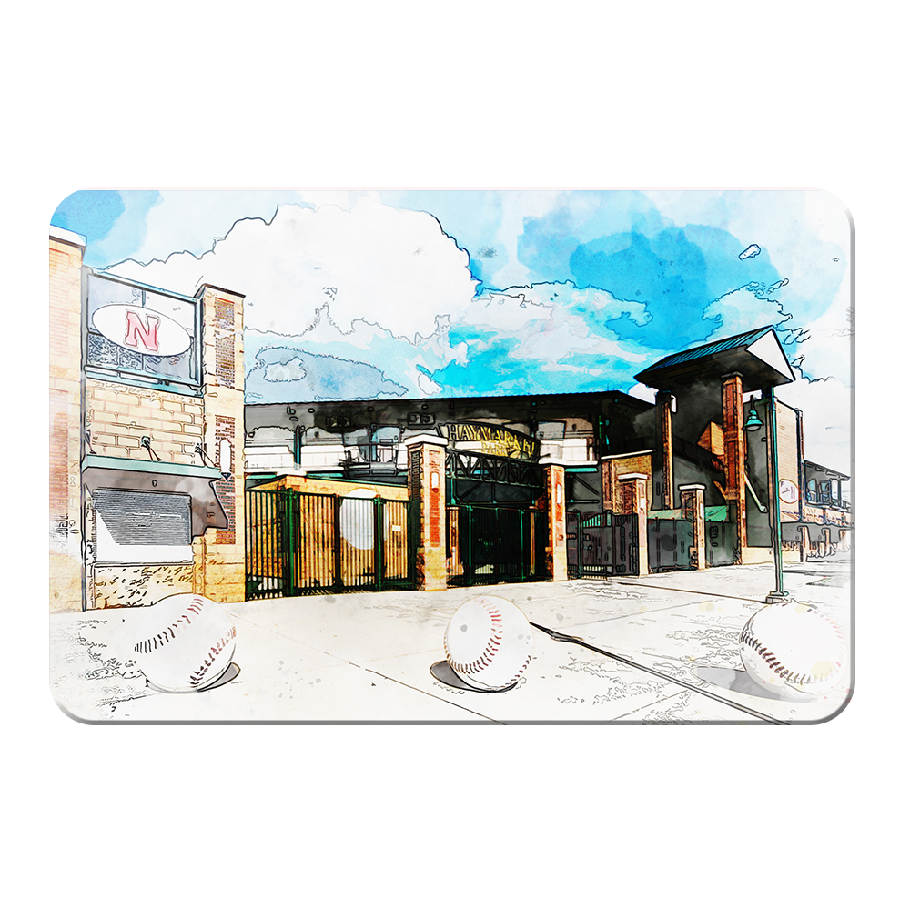 Nebraska Cornhuskers - Haymarket Field Watercolor - College Wall Art #Canvas