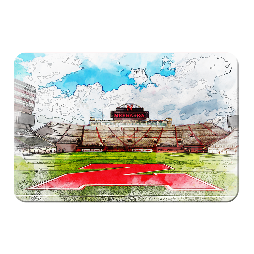 Nebraska Cornhuskers - Nebraska From the  50 Watercolor - College Wall Art #Canvas