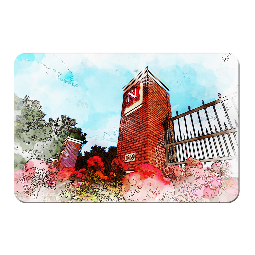 Nebraska Cornhuskers - Nebraska Gateway Watercolor - College Wall Art #Canvas